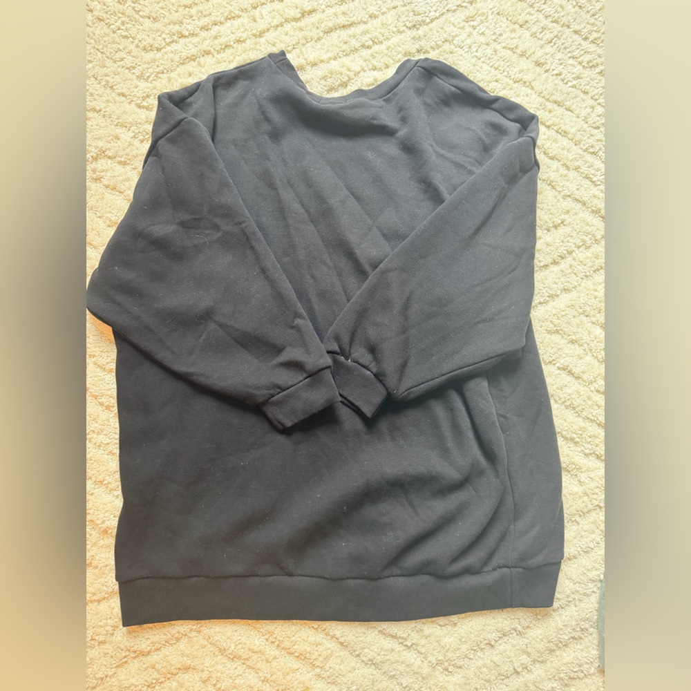 PrettyLittleThing Black Sweatshirt Dress
